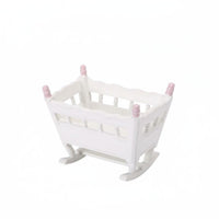Dollhouse Infant Cradle Realistic Design Miniature Infant Cradle High Detail Dollhouse Rocking Crib for Model Collectors, Hobbyists, Diorama Projects