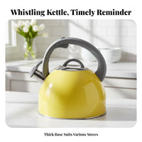 Steaming Tea Kettle Induction Compatible Stainless Beverage Kettle Gas Cooktop Whistling Teapot for Home