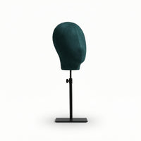 Adjustable Head Display Form textileCovered Hat Display with Metal Stand Easy to Assemble Manikin Head with Square Base Heavy Duty for Closet Organization