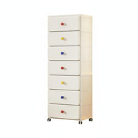 Thickened Material Multi-Layer Drawer Chest Strong Load-Bearing Plastic Drawer Container Mobile Design Rolling Storage Organizer Large Capacity for Children, Playroom