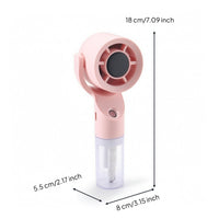 Compact Handheld Misting Fan Mini Portable Fan with Water Reservoir 3-Speed Cordless for Travelers