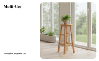 Multi-Functional Round Top Plant Stool Stable Design Four-Legged Round Top Stool Sturdy Support Indoor Furniture Fully Assembled for Homeowners, Apartment Dwellers, Home Decorators, Balcony, Living Room, Bedroom, Corner Areas