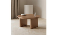2 Pieces Round Nesting Coffee Tables Thick Surface Modern White Side Tables Living Room Furniture for Home
