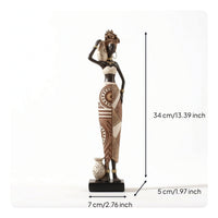 African Figurine Tribal African Statue Figurine with Base Traditional Statue with Base Artistic for Art Collectors, Living Room