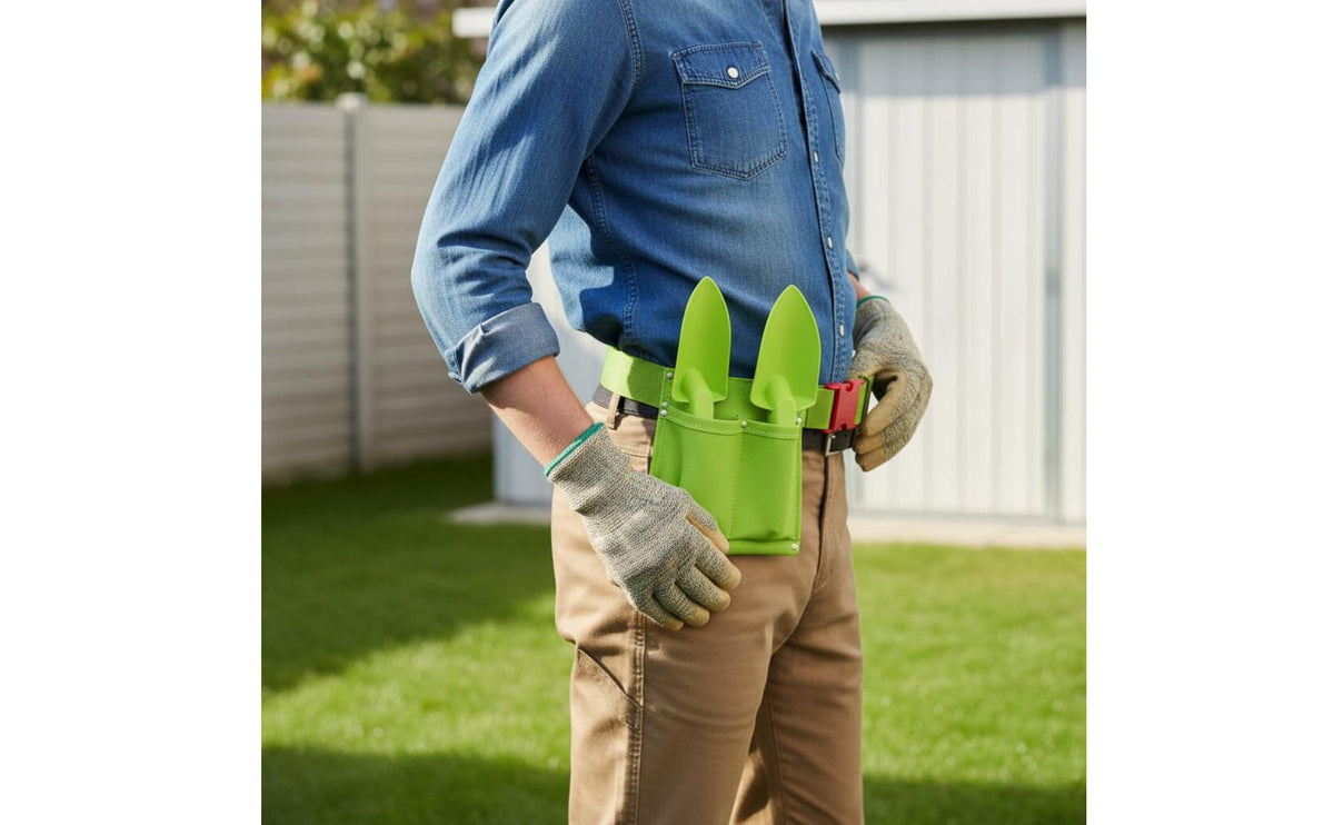 Multiple Pockets Garden Tool Belt Adjustable Strap Gardening Waist Pouch Quick-Release Buckle Multi-Pocket Tool Pouch Lightweight for Gardeners