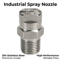 Spray Tip 4BSPT Male Thread, 304 Stainless Steel Industrial Spray Nozzle, Flat Tip, High Pressure Wash Nozzle, Cleaning Nozzle for Industrial Cleaning