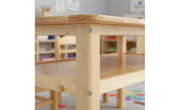 Rounded Corners Solid Wood Kids Table and Chair Set Safe Design Kindergarten Classroom Table Easy to Clean Wooden Craft Desk and Chair Set for Students, Toddlers, Daycare, Playroom