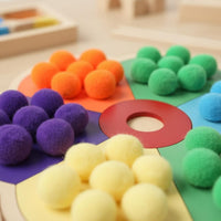 Hands-On Training Color Sorting Toy Set Eco-Friendly Materials Fluffy Ball Sorting Game Fine Movement Skills Toy for Preschoolers