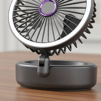 Five Speed Settings Rechargeable Portable Fan Wide-Angle Air Movement Cooling Device