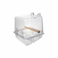 Dual Use Hanging Acrylic Bird Bath Lightweight Hanging Acrylic Bird Feeder Crack Resistant Parrot Feeder Box Easy to Install for Parrots, Small Birds, Aviary