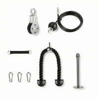 360-Degree Rotating Home Gym Pulley System Silent Pulley System with Tricep Rope Smooth Cable Machine Attachment Kit Heavy-Duty for Athletes