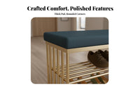 Luxurious Design Upholstered Shoe Rack Bench Padded Seat paded Rack Bench adaptable Use Entryway Seating Multi-Purpose for Apartment Dwellers, Homeowners, Hallway, Mudroom, Bedroom, Living Room