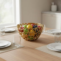 Openwork Fruit Tray Modern Minimalist Metal Fruit Bowl Gold Finish Home Decor Available Office