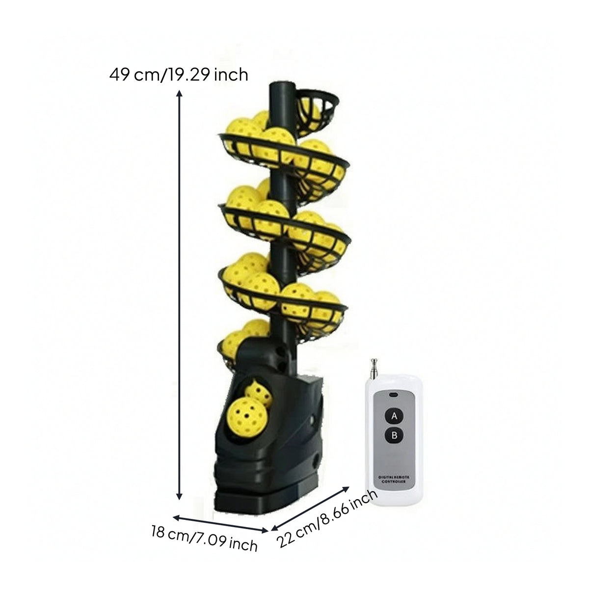 Pickleball Machine Automatic Pickleball Launcher with Handheld Controller