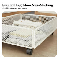 Rolling Storage Drawer Large Capacity Underbed Container Pull-accessible Design