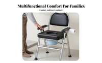 Foldable Adjustable Height Toilet Frame Two-in-Single-Use Commode Chair Multi-Purpose Bathroom Safety Aid Heavy Duty for Women, People with Disabilities, Post-Surgery Patients, Bedside, Home Care, Bedroom