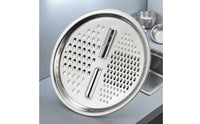 Dual Grating Stainless Steel Grater Lid Polished Finish Round Grater Lid Easy to Use Kitchen Tool Rust-Resistant