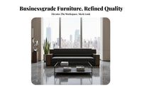 Genuine Leather 3-Piece Seating Group with Table Modern Design Sofa Set Business aesthetic Commercial Furnishing for Corporate Buyers, Office Managers, Waiting Room