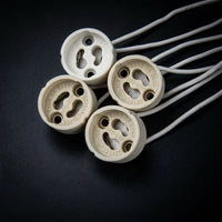 GU10 Lamp Holder with Ceramic Base for Halogen Bulbs, High Temperature Resistant Ceramic Socket for DIY Lighting