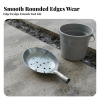 Long-Lasting Heavy Duty Slotted Scoop High Effectiveness Manhole Cleaning Scoop Effort Saving Long Handle Drain Strainer Easy to Clean for Plumbers, Maintenance Crew, Construction Workers, Septic Tanks, Sewers, Manholes, Drains