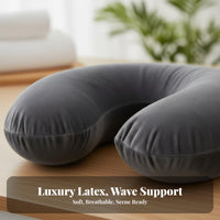 High Elasticity Latex Pillow Breathable Wave Shaped Pillow Two-Level Height Design for Students, Side Sleepers, Beauty Salon, Massage Parlor