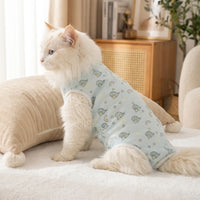Cat Recovery Suit with fasteners and Recovery Suit Cat for All Seasons, Post Surgery Cat Clothes for Anti Licking, Soft Cat Recovery Suit