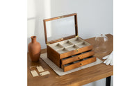Large Capacity Walnut Jewelry Box Delicate Finish Wooden Jewelry Box