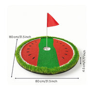 Floating Golf Target with Cup Complete Watermelon Golf Target Mat Floating Putting Green Realistic Artificial Turf for Golfers