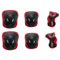 6 Pieces Adjustable Straps Knee Elbow Wrist Guard Set Shock Absorbing 6 Piece Safety Gear Set Breathable Mesh Material Sports Safety Equipment Wear Resistant for Beginners, Scootering