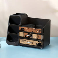 Makeup Organizer with Drawers Space-Saving Makeup Organizer Compact Cosmetic Storage Case for Vanity Table