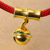 Decorative Dog Collar Charms, Nylon Pendant for Small Dogs, New Year Accessories, Copper Color