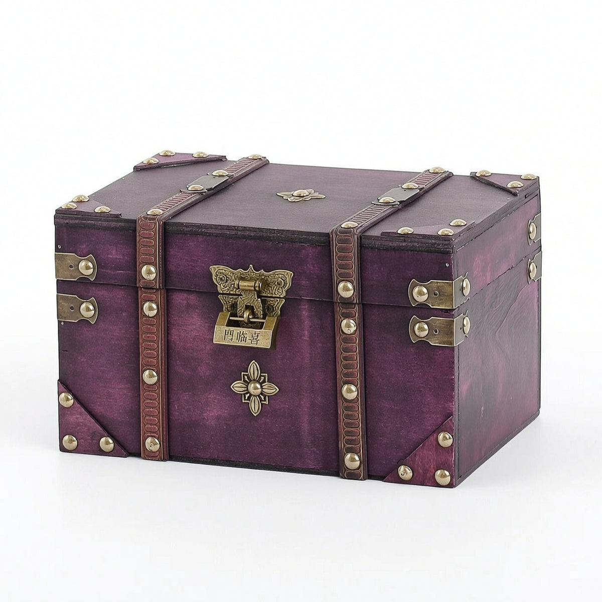 Wooden Storage Box with Hinged Lid Vintage Wooden Jewelry Box Retro Container for Collectors, Vanity