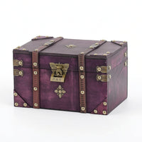 Wooden Storage Box with Hinged Lid Vintage Wooden Jewelry Box Retro Container for Collectors, Vanity