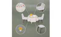 6 Pieces Dollhouse Dining Room Furniture Set Realistic Dollhouse Table and Chairs Miniature Table with Skirt Long-Lasting