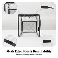Clear Plastic Transparent Wheelchair Controller Cover Mesh Vent Wheelchair Controller Cover Black Trim Mobility Aid Accessory Hook-and-Loop Fastener Fastening