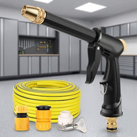 Garden Hose with High Pressure Aluminum Alloy Nozzle for Car Cleaning Kit, Complete Car Wash and Detailing Set with Water Adaptors