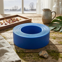 Flat Hose Ribbed Lay-Flat Hose Yard Watering Woven-Looking Garden Supply Coiled Roll