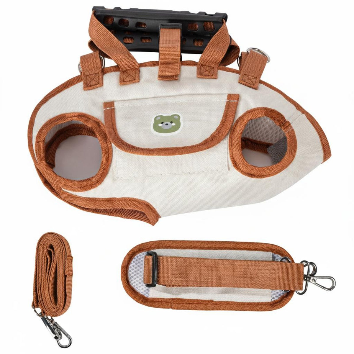 Multi-Functional Portable Dog Carrying Bag Leash Attachable Pet Carrier Sling Spine Protection Design for Outdoor