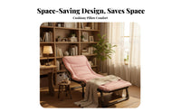 Foldable Design Portable Office rest cot Space-Saving Adjustable Padded Recliner Sturdy Frame Folding Bed No Assembly Required for Guests, Adults, Campers, Guest Room, Balcony, Camping, Patio