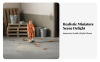 1:64 Scale Cleaner Figure Three-Dimensional Printed Miniature Worker Tiny Street Cleaner Model Highly Detailed for Dioramas