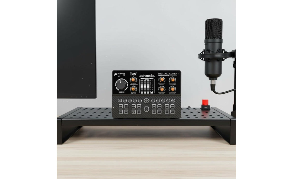 Bluetooth Wireless Accompaniment Live Stream Sound Card Noise Reduction Voice Changer Mixer Multi-Channel Control Karaoke Audio Mixer Compatible with Multiple Devices for Streamers, Singers, Podcasters, Recording, Gaming