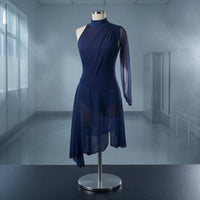 Figure Skating Dress Asymmetrical Hemline Skating Performance Dress Sports Clothing Competition Ready Soft