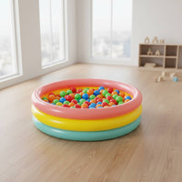 Easy to Inflate Three-Circle Kids Pool Portable Round Inflatable Pool for Outdoor, Backyard, Patio