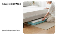 With casters Under-Bed Rolling Container Wheeled Design Rolling Storage Bin Low height Underbed Box Large Capacity for Students, Apartment Dwellers, Homeowners, Bedroom, Dorm Room, Closet