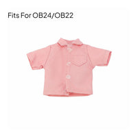 Casual Design Doll Short Sleeve Shirt Versatile Collared Doll Top for Hobbyists