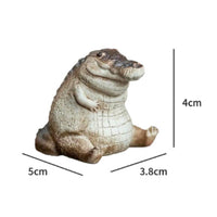 Crocodile Figurine Resin Crocodile Ornament Alligator Figurine Miniature Decor Textured for Collectors, Desk, Bookshelf
