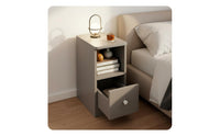 Narrow Bedside Table Easy Assembly Bedside Table Sturdy Structure Sofa Side Cabinet for Apartment Dwellers, Bedroom