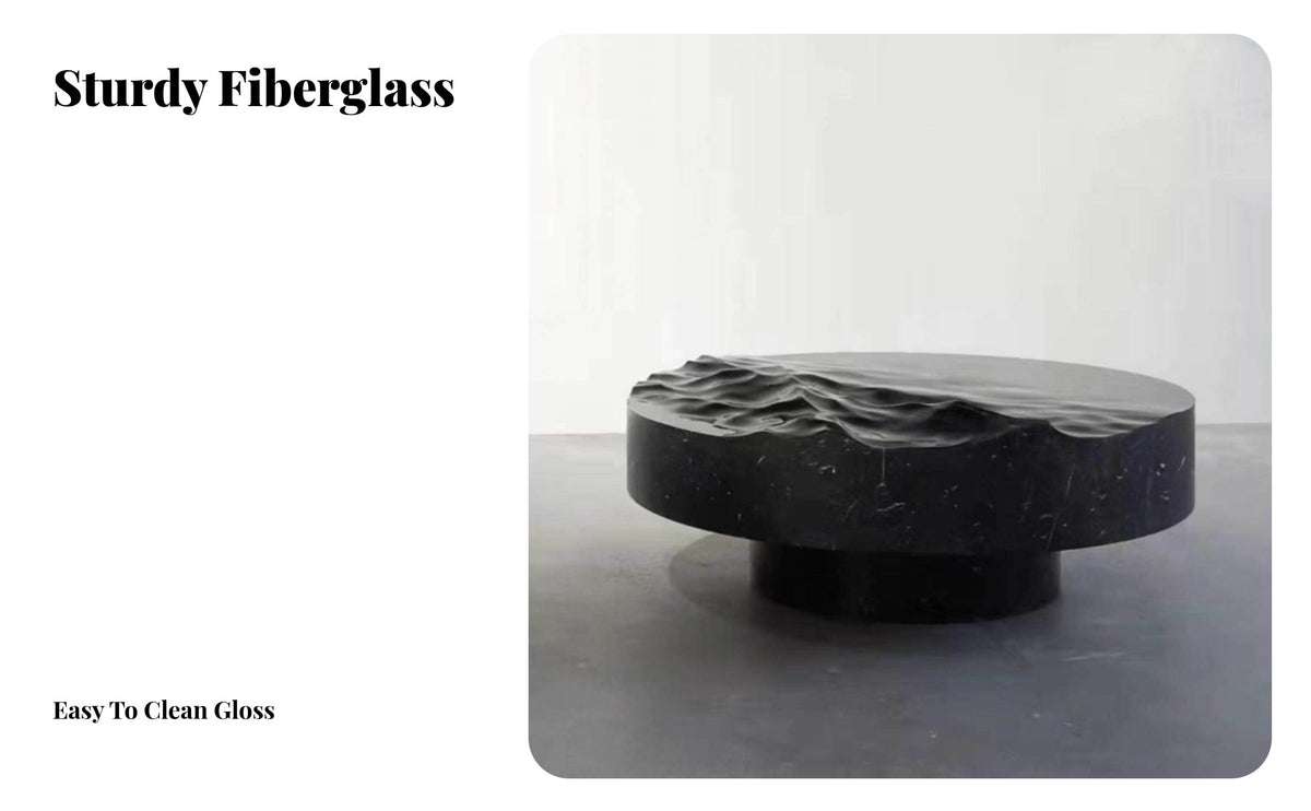 Nordic Design Irregularly Shaped Faux Marble Table Water wave pattern Living Room Furniture distinctive Form Statement Piece for Interior Designers, Real Estate Agents, Showroom, Reception Area, Lobby, Office