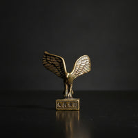 Brass Avian Sculpture Figurine Antique-Style Eagle Figurine with Rectangular Base Small for Collectors, Tea Lovers, Office Desk, Bookshelf