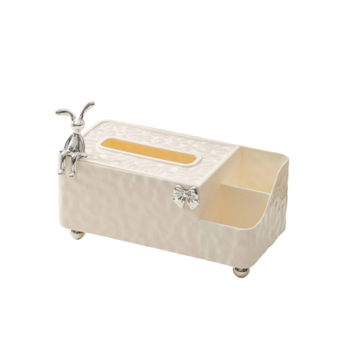 Tissue Box with Side Compartment Multifunctional Tissue Box Cover with Organizer Practical Stylish for Desk, Vanity